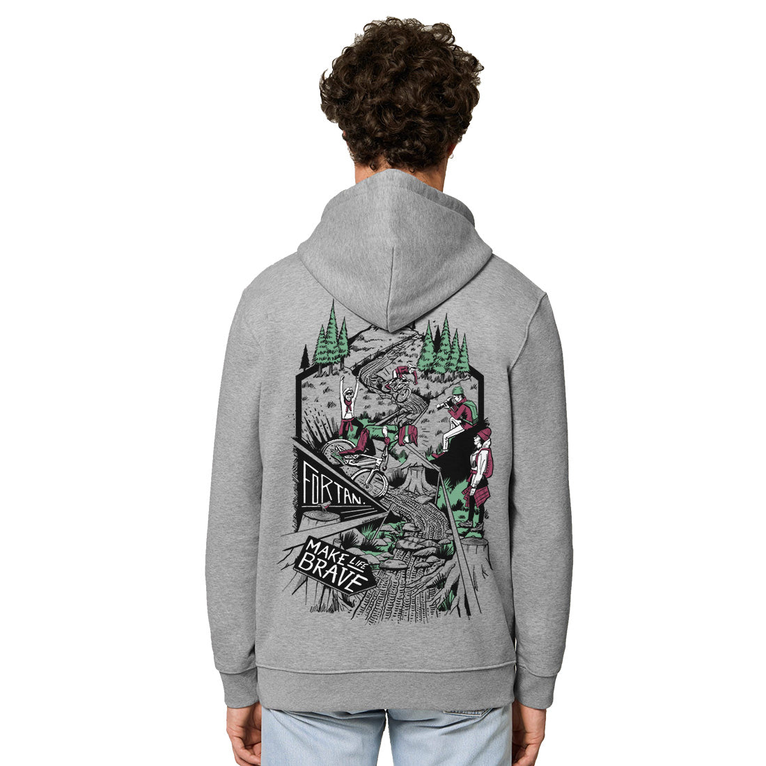 Make Life Brave Mountain bike hoodie grey