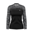 Womens MTB Jersey Black Grey Thermal - Front