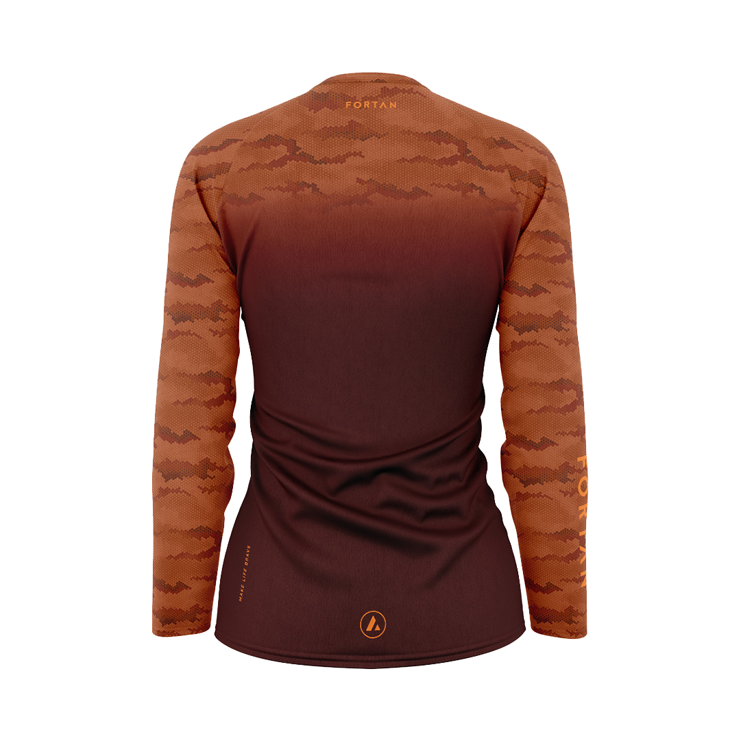 Womens MTB Jersey Orange / Brown Thermal - Back