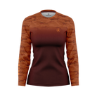 Womens MTB Jersey Orange / Brown Thermal - Front